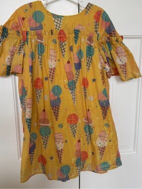 Fabula metallic shimmer ice cream cone dress 6 yellow